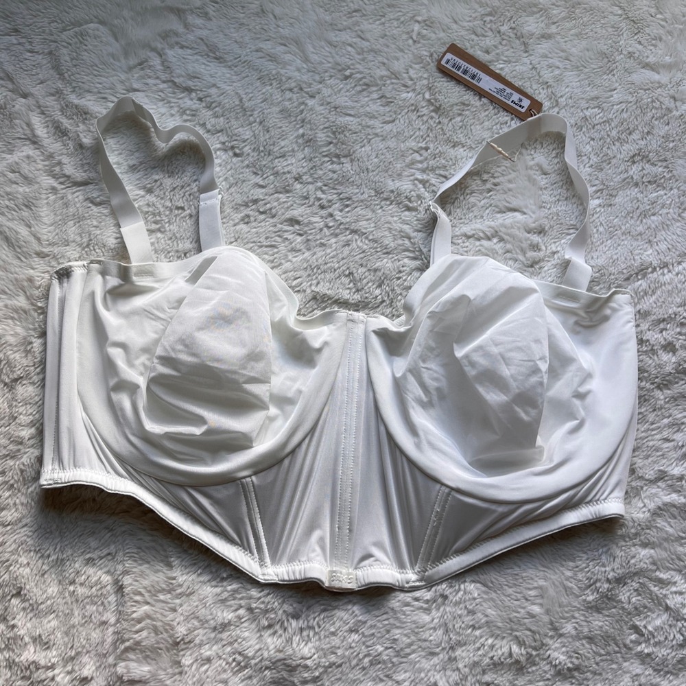 Skims Corset Bra Collection Balconette Bra Marble White 44DD CR-BRA-3240 NWT